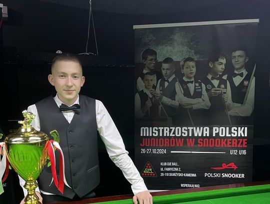 15-letni Witek z Kalisza mistrzem Polski w snookerze