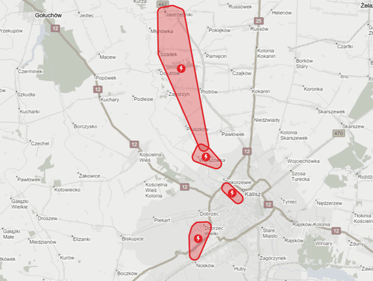 Awarie prądu w Kaliszu i powiecie