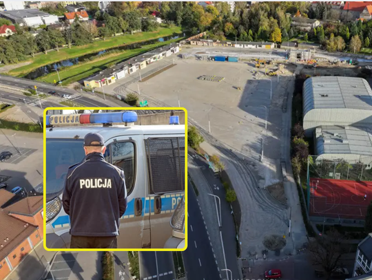 Chaos na miejskim targowisku! Kierująca wjechała w stoiska i auta