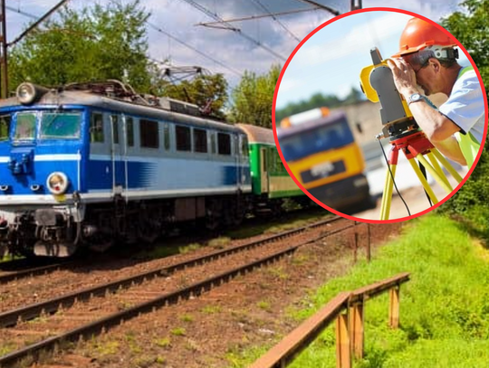 Geodeci w terenie. Przygotowują grunt pod CPK