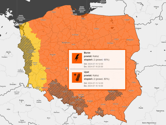 Kolejne pogodowe alerty dla Kalisza i okolic. Zagrzmi i popada!