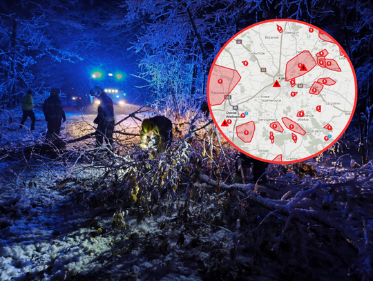 Konar przygniótł kobietę. Masowe awarie prądu