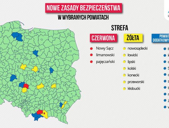 Koronawirus: zmiany w czerwonych i żółtych strefach