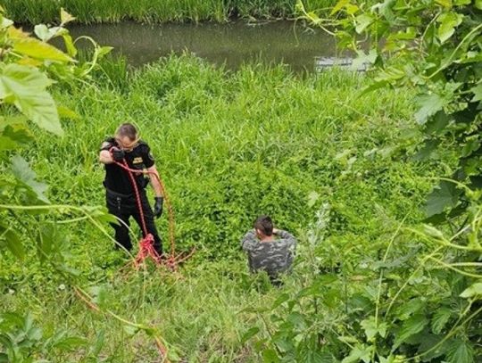 Młody mężczyzna w korycie Prosny. Jak on się tam znalazł?