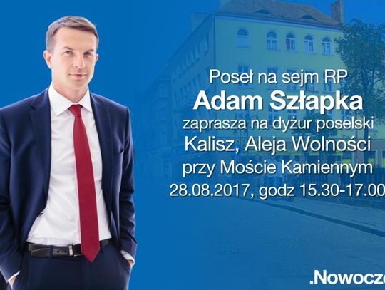 Mobilny dyżur posła Szłapki. Spotka się z mieszkańcami przy Moście Kamiennym