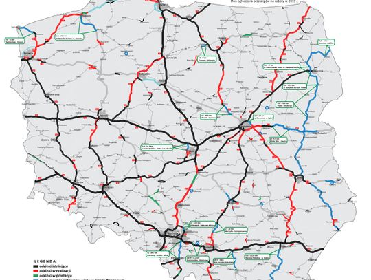 Na tej mapie Kalisza nie znajdziemy. Inwestycyjne plany GDDKiA na 2019 rok