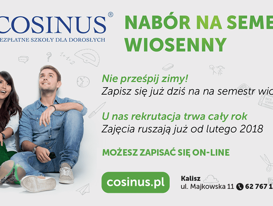 Nabór wiosenny w Cosinusie trwa. Jeszcze zdążysz się zapisać!