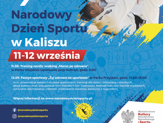 Narodowy Dzień Sportu już w ten weekend. W Kaliszu odbędą się dwa wydarzenia