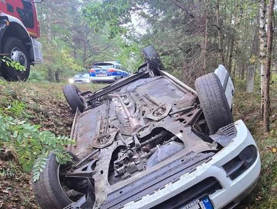 Nie opanował auta. Młody kierowca wypadł z drogi