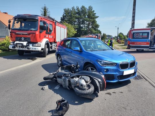 Nie zauważyła go? Kobieta wjechała w motocyklistę