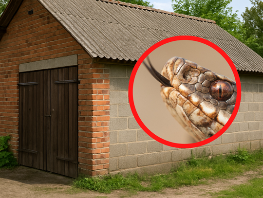 Niecodzienne zagrożenie. Jadowity gad pełzał w budynku!