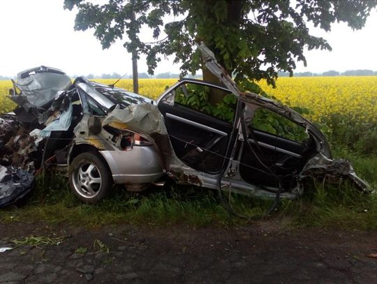 Opel z ogromną siłą uderzył w drzewo. 26-latek zginął na miejscu ZDJĘCIA