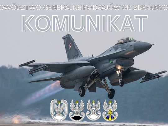 Możliwy potężny huk? Planowe loty wojskowe nad regionem KOMUNIKAT