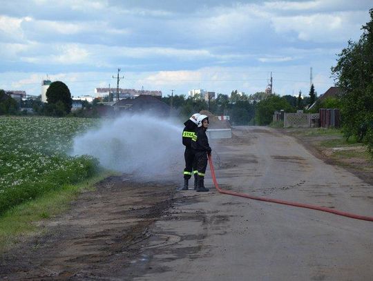 Pożar zboża na Dobrzecu