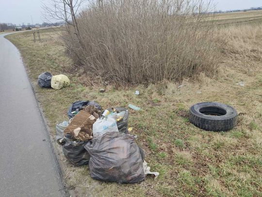 Przy ruchliwej drodze wyrzucał śmieci do rowu. Najechał na to policjant