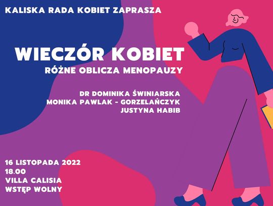 ,,Różne oblicza menopauzy''. Kaliska Rada Kobiet zaprasza na spotkanie