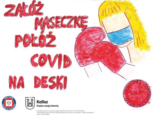 Sanepid rozstrzygnął konkurs na plakat.  Odbierz go bezpłatnie i wywieś w witrynie sklepowej, taksówce, piekarni