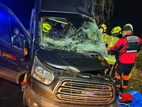 Śliska droga czy błąd kierowcy? Bus uderzył w drzewo