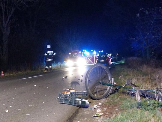 Śmiertelne potrącenie rowerzysty ZDJĘCIA