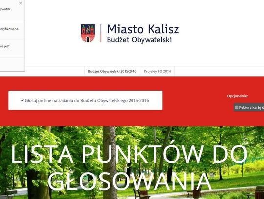 Strona o Budżecie Obywatelskim nie działa