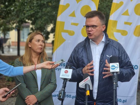 Szymon Hołownia w Kaliszu o drożyźnie, CPK i kandydatce do Sejmu