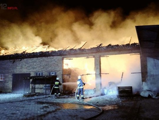 Wielki pożar stodoły. W akcji 11 zastępów straży pożarnej ZDJĘCIA