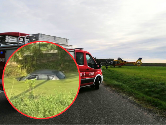 Wjechała z dzieckiem do stawu. Auto zanurzone po dach