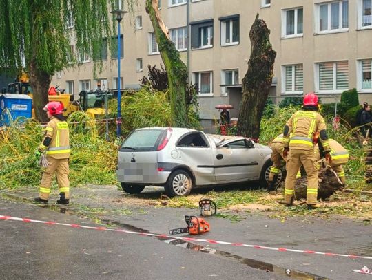 Zmiażdżone auto, zablokowane drogi. Co dalej z pogodą?