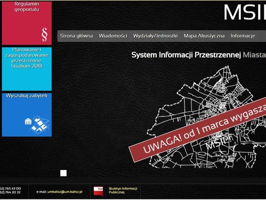 Znika Miejski System Informacji Przestrzennej. Zastąpi go nowy portal dla całej aglomeracji