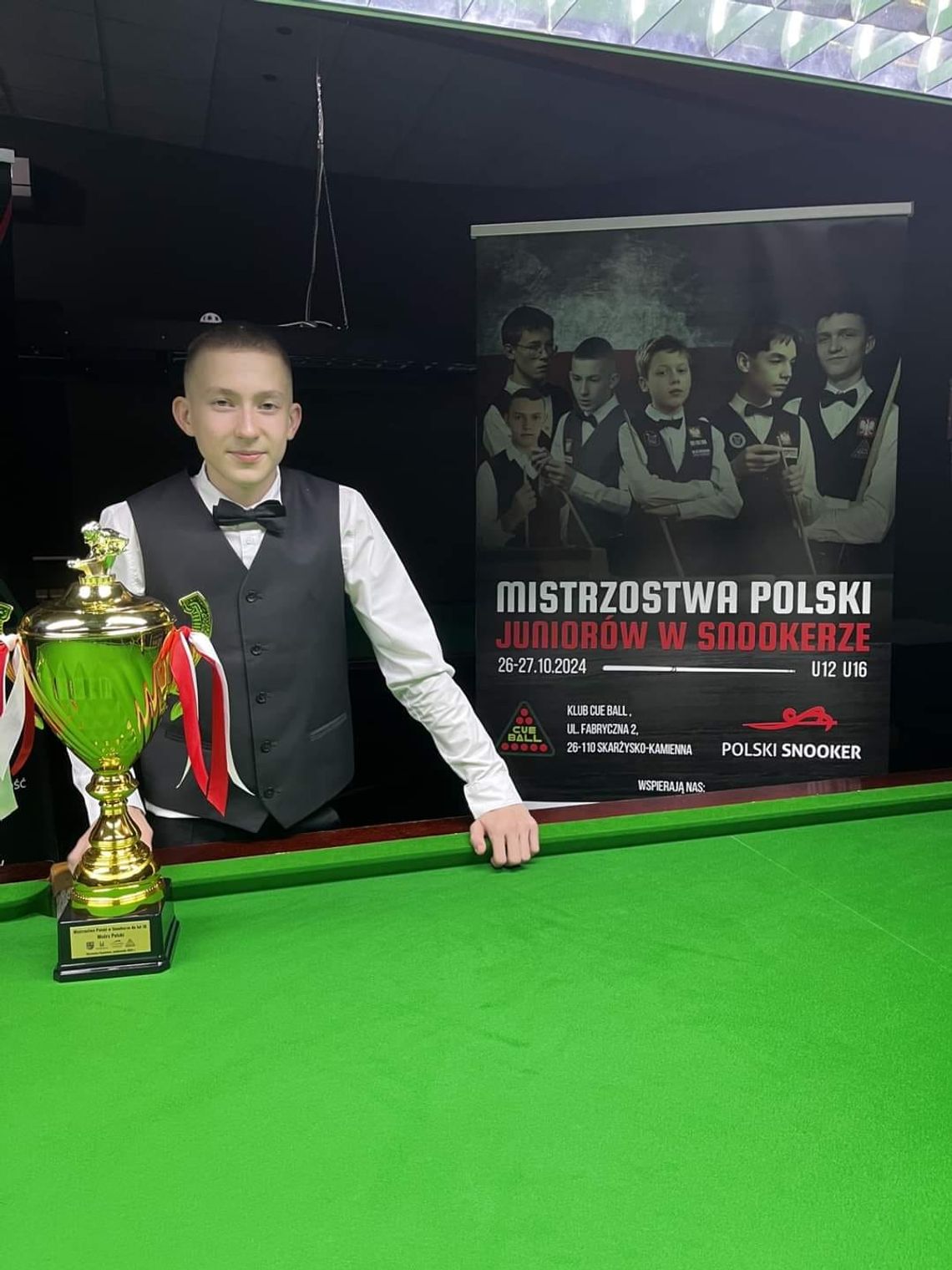 15-letni Witek z Kalisza mistrzem Polski w snookerze