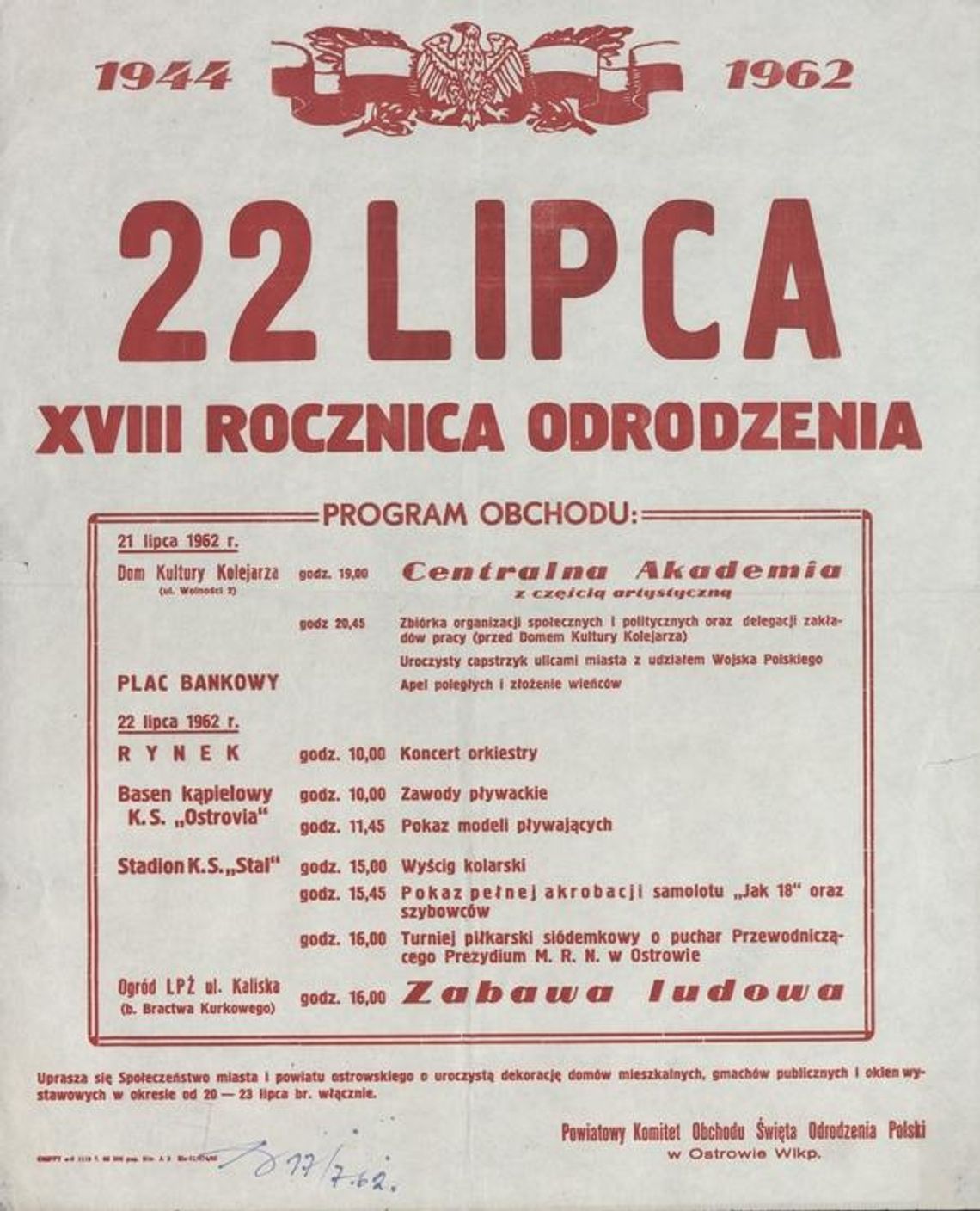 22 lipca 1960 w Kaliszu…