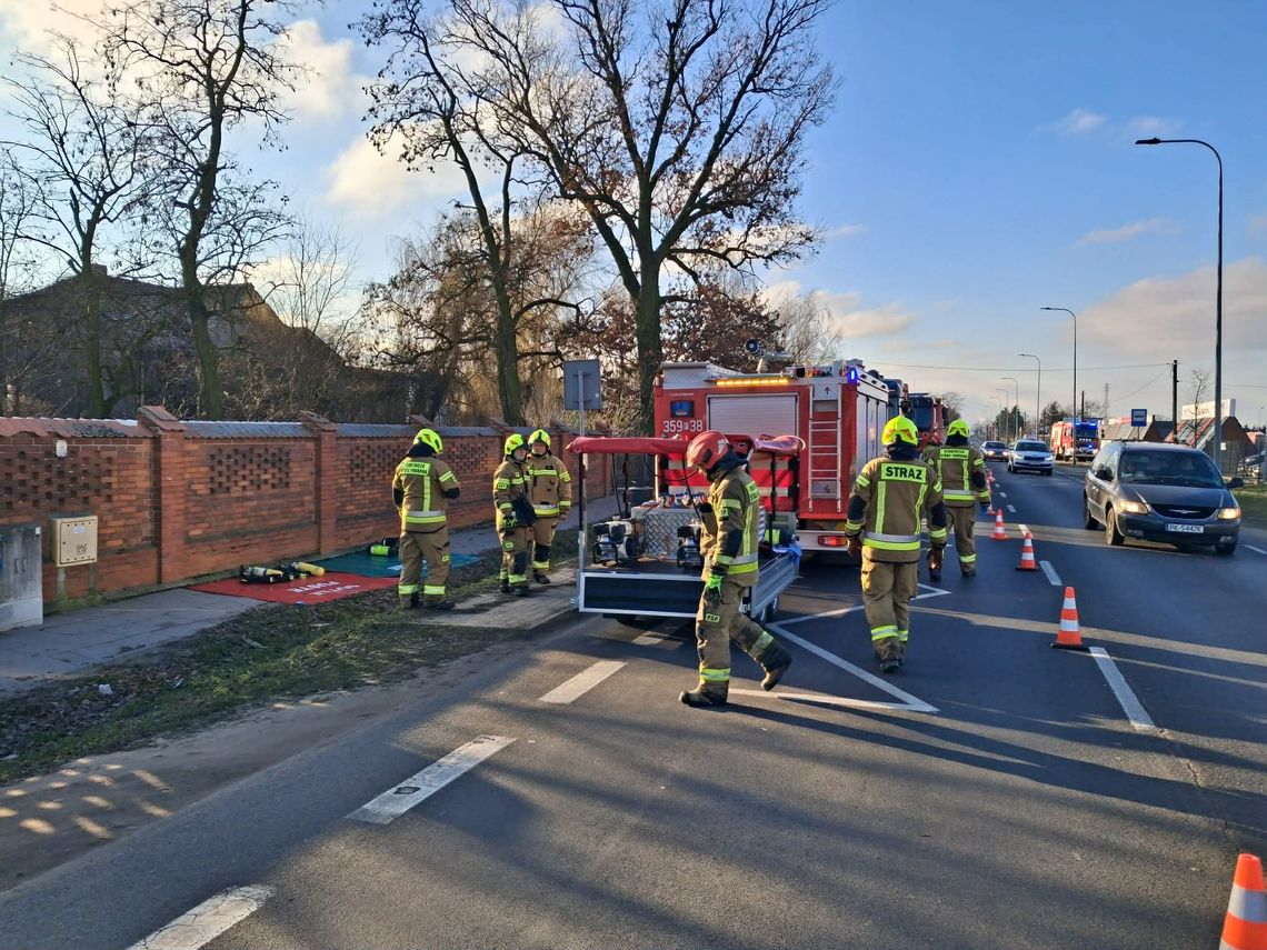 Akcja straży pożarnej przy Warszawskiej