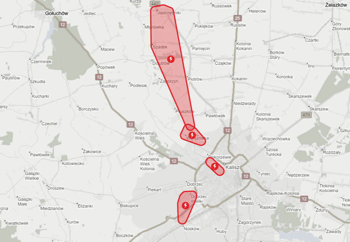 Awarie prądu w Kaliszu i powiecie