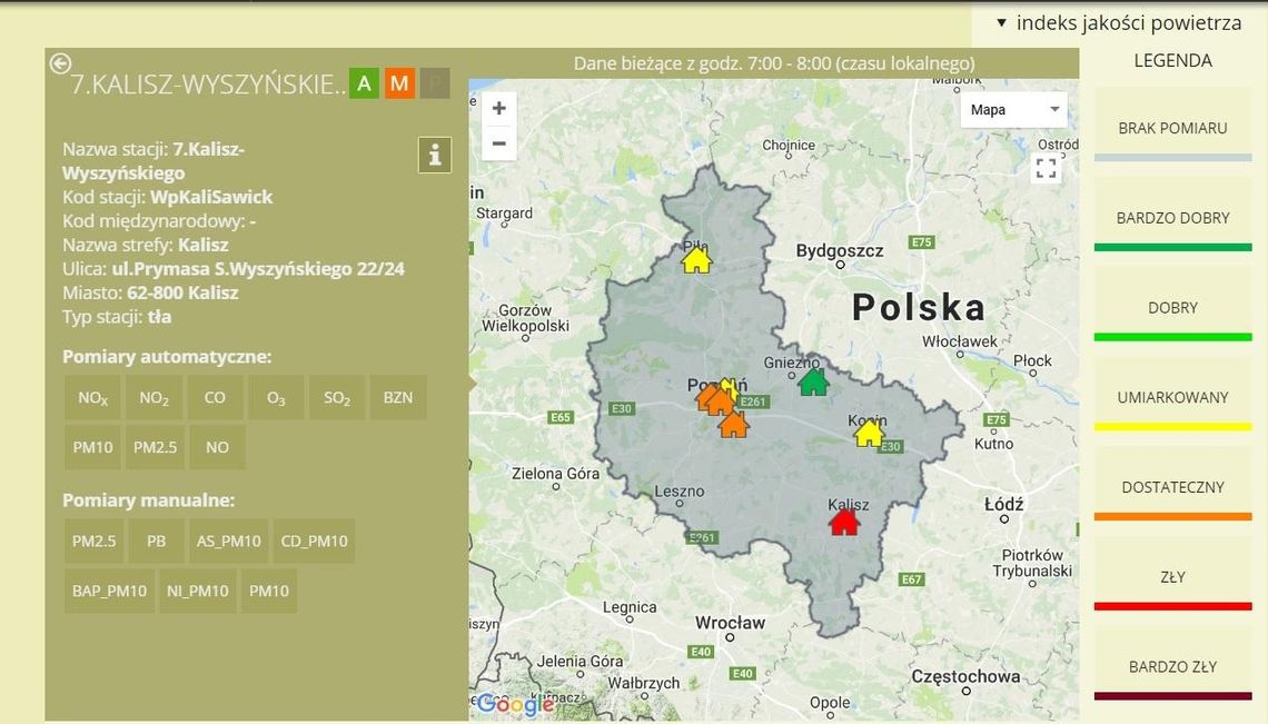 Bardzo zła jakość powietrza!