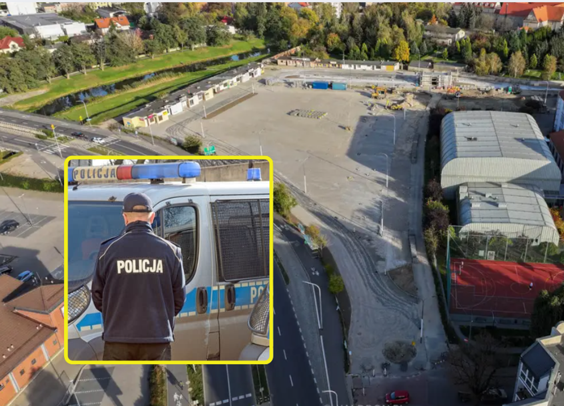 Chaos na miejskim targowisku! Kierująca wjechała w stoiska i auta