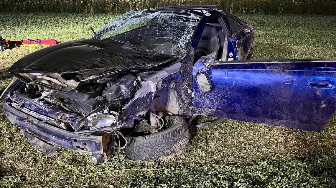 Chciał odpalić papierosa. Pijany Ukrainiec rozbił auto