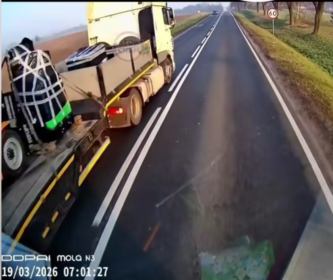 Ciężarówką wyprzedza na czołówkę! Nagranie STOP CHAM