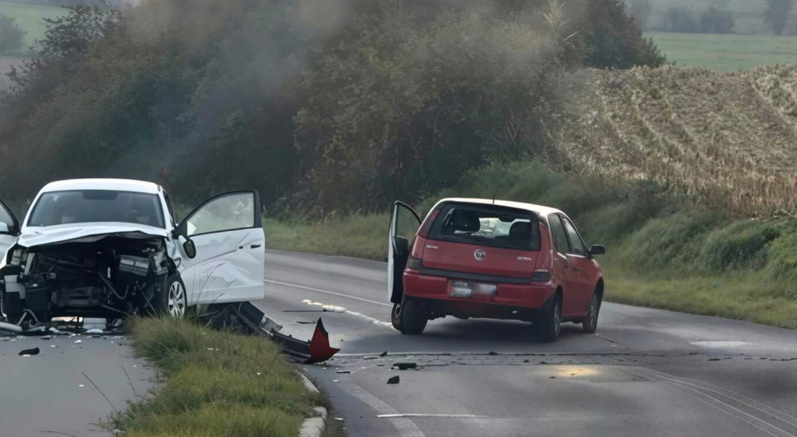 Czołowe zderzenie dwóch aut. Cztery osoby poszkodowane, w tym DWOJE dzieci Czołowe zderzenie dwóch aut. Cztery osoby poszkodowane, w tym DWOJE dzieci