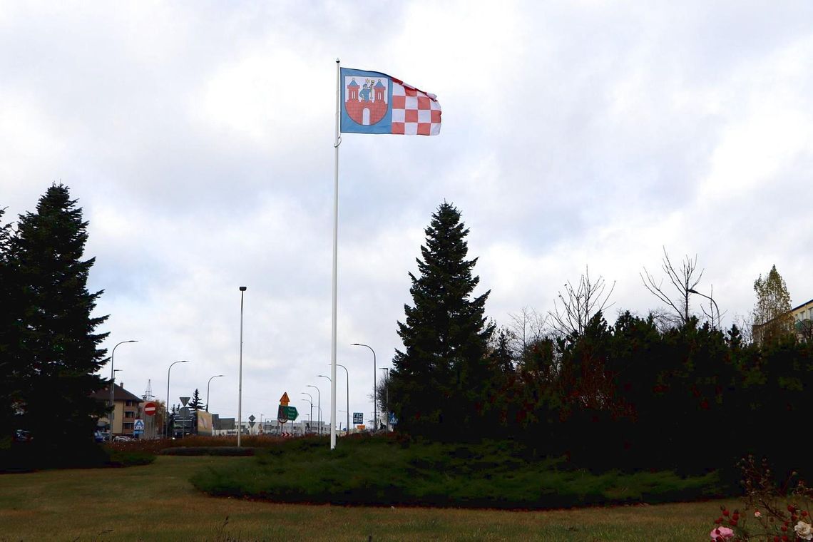 Flaga Kalisza nad Rondem Westerplatte