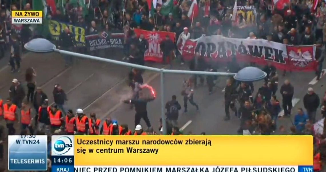 Herb Opatówka na czele warszawskiego Marszu Niepodległości