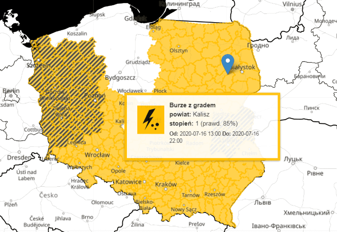 IMGW ostrzega: możliwe burze z gradem