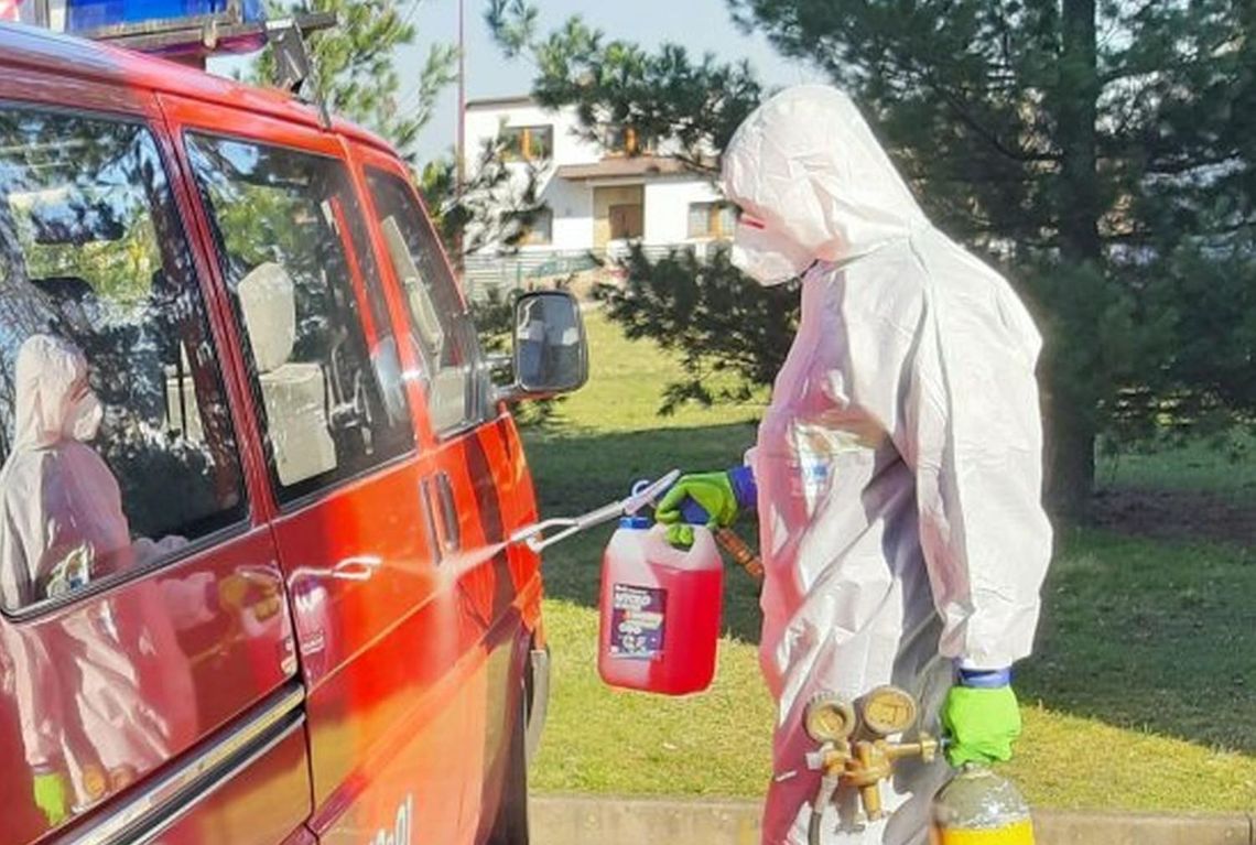 Jednostka straży pożarnej w Kaliszu już po dezynfekcji ZDJĘCIA