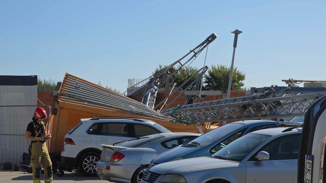 Katastrofa budowlana w Kaliszu. Runął dźwig Katastrofa budowlana w Kaliszu. Runął dźwig