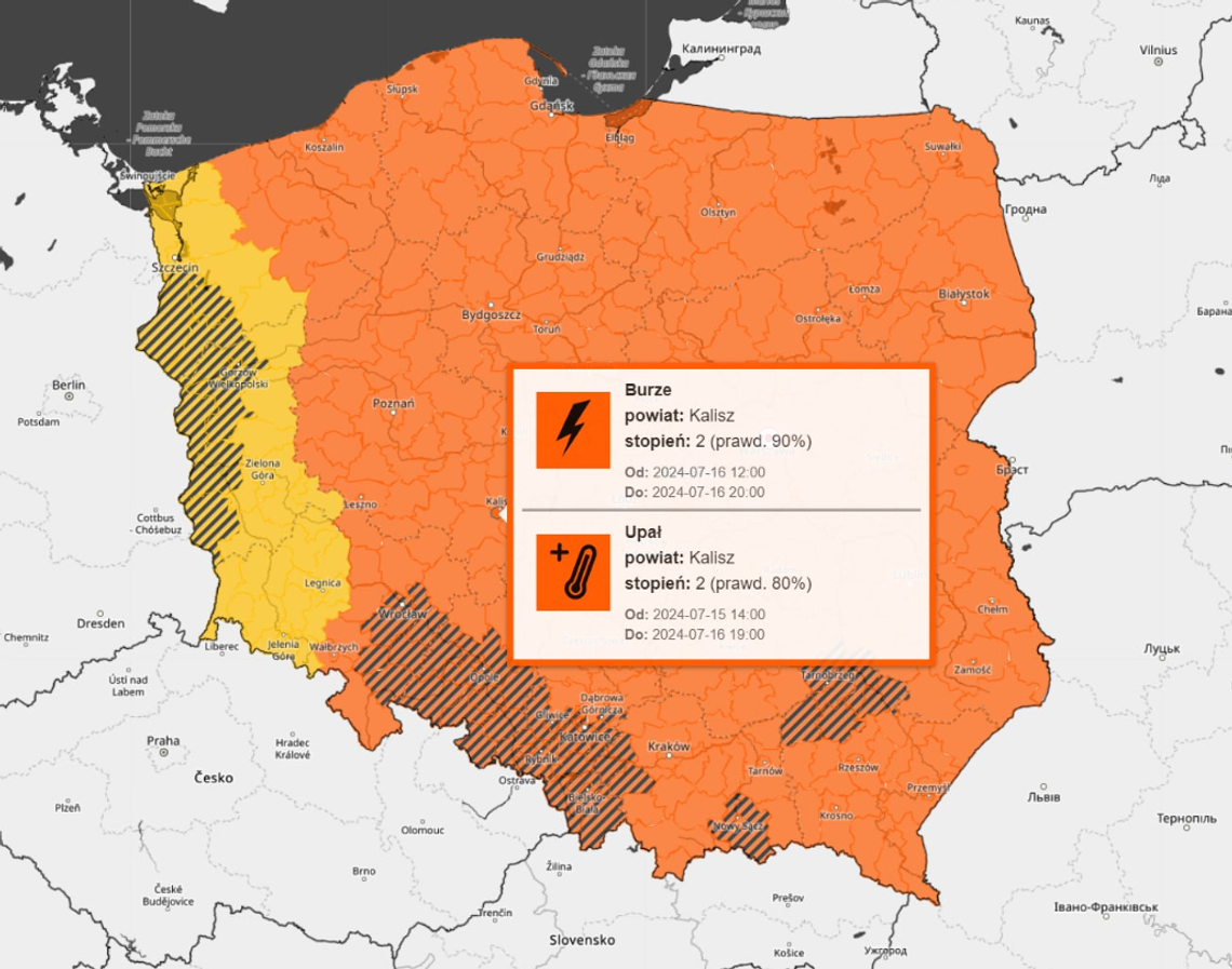 Kolejne pogodowe alerty dla Kalisza i okolic. Zagrzmi i popada!