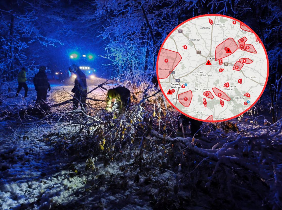 Konar przygniótł kobietę. Masowe awarie prądu