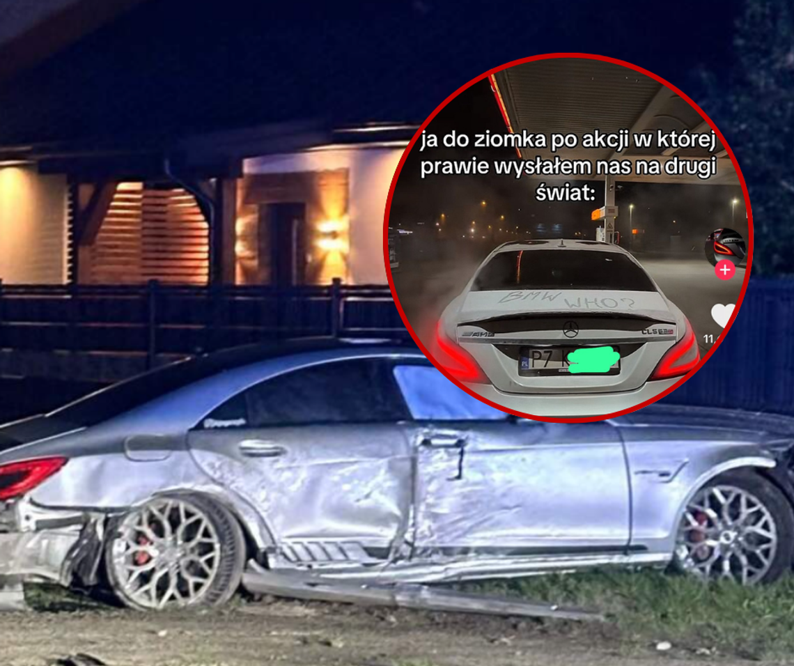 Kto ROZBIŁ sportowego Mercedesa? "Syn VATeusz" ma wielkie problemy...