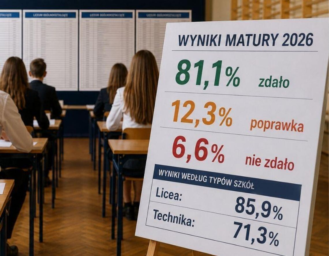 Maturę 2026 zdało czterech na pięciu absolwentów