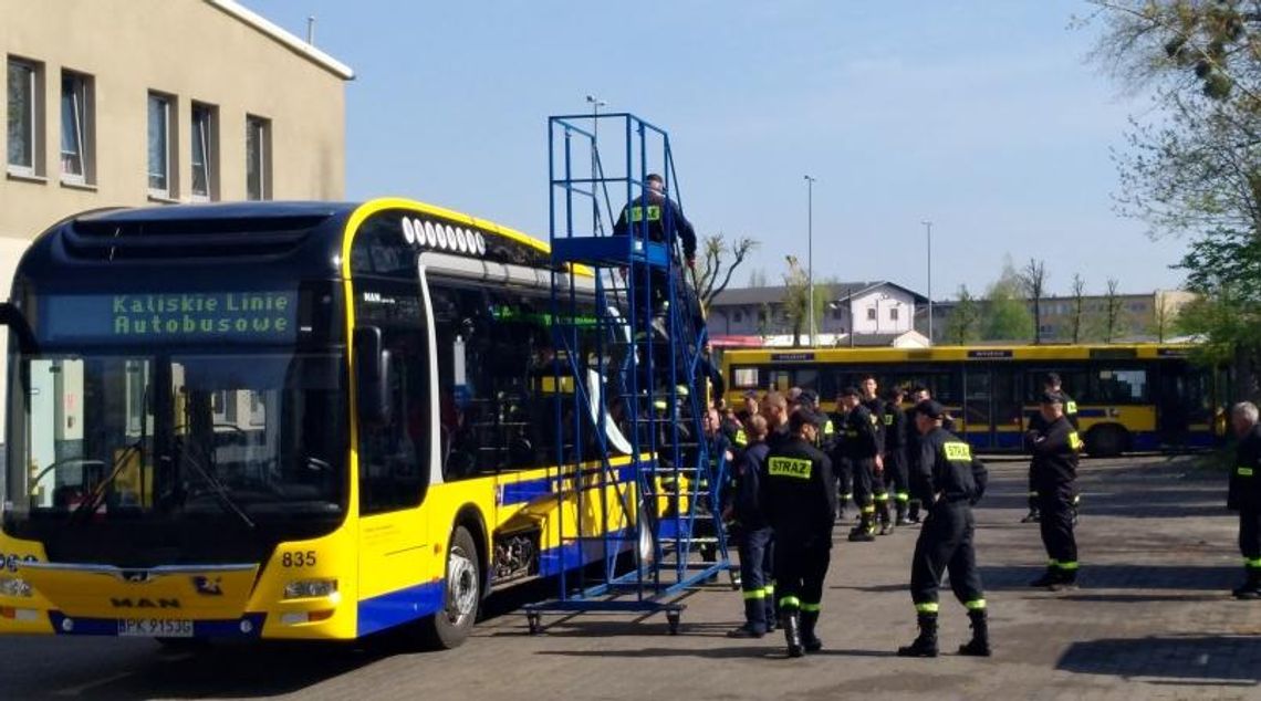 Na wypadek pożaru – strażacy poznawali budowę nowych autobusów hybrydowych