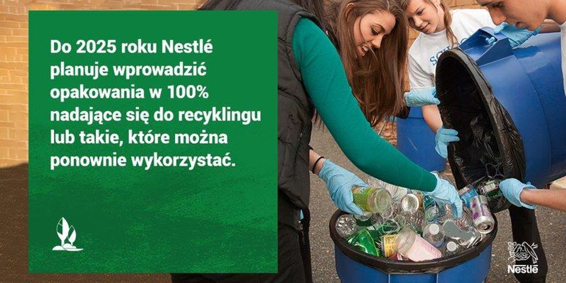 Nestlé chce wprowadzić opakowania w 100% nadające się do recyklingu