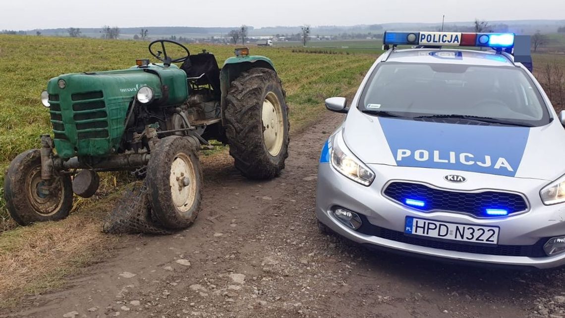 Nie dość, że pijany, to jeszcze z zakazem. Rolnik ,,wpadł'' podczas kontroli
